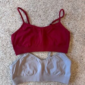 Women's Seamless Bralette Set - Red and Gray
